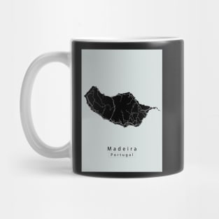 Madeira Portugal Island Map dark Mug